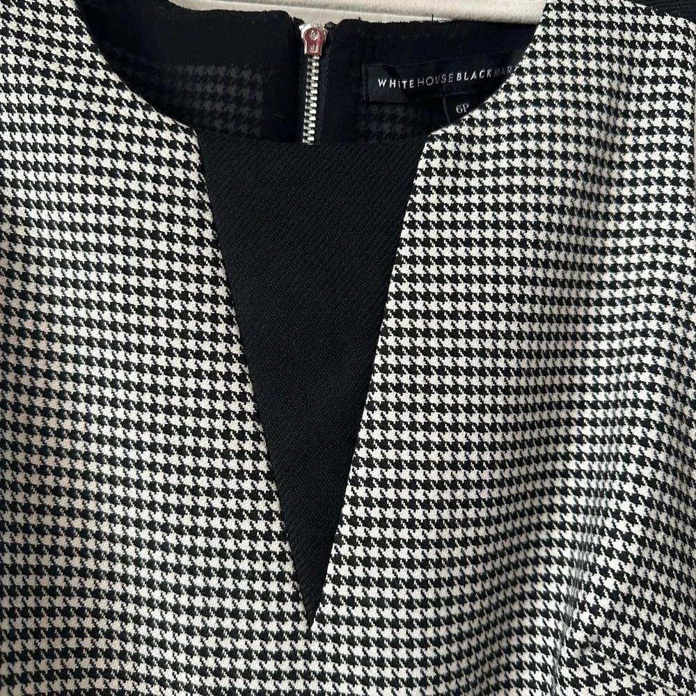 WHBM Black & White Sleeveless Houndtooth Pattern Top Size 6P - Picture 4 of 7